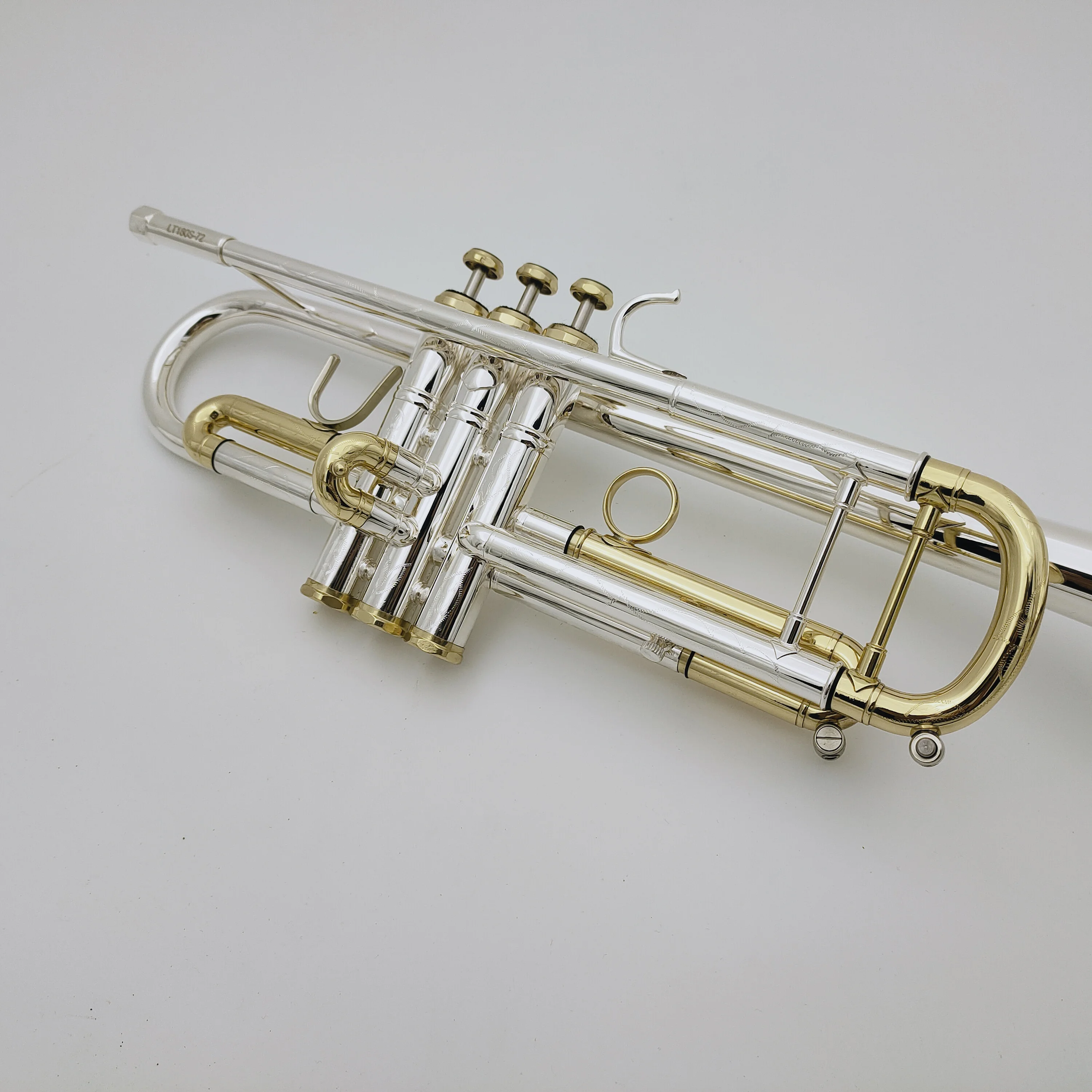 High Quality  Bb Trumpet  LT180S-72 Golden Silver Plated Brass Professional Musical Instrument with case Free Shipping