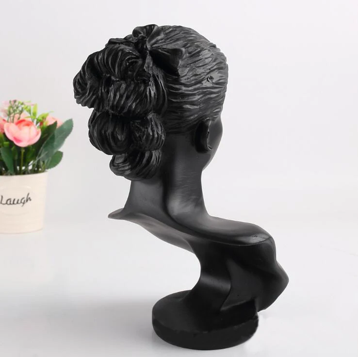 Black Resin Mannequin Bust Gift  Jewelry Necklace Pendant Earring Display Stand Holder Show Decorate Jewelry Display Shelf