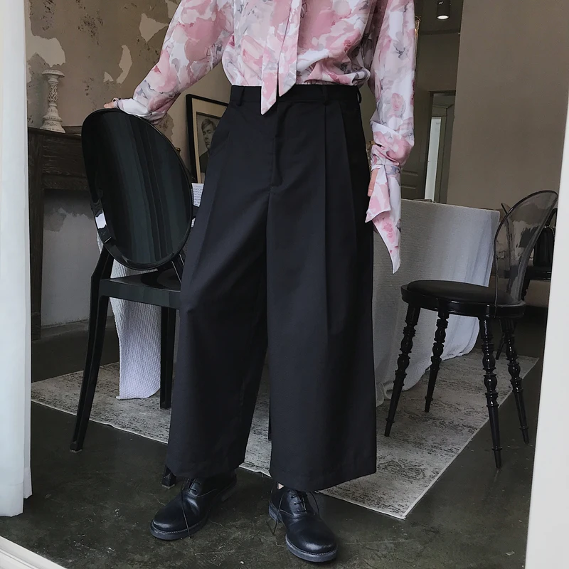 

Men's trousers Spring and Autumn style straight leg loose-fitting nine minutes Haren trousers male bell bottoms Yamamoto fashion