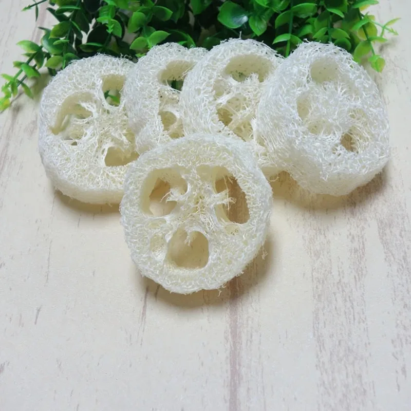 100 pcs Natural Loofah Luffa Loofa Slices Handmade Loofah Soap Tools Cleanner Sponge Facial Soap Holder