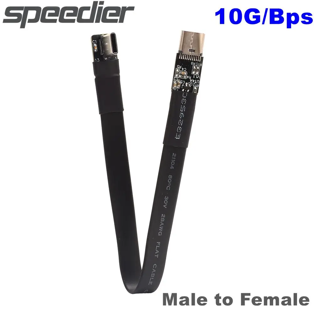 ADT Brand New Up & Down Angled 90 Degree USB3.1 Male To USB 3.1 Female Data Charge Connector Ribbon Cable 3-300CM 10G Full Speed