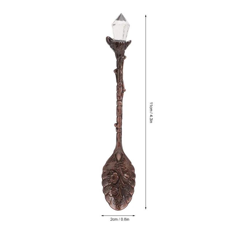 MR 3Pcs/Set Vintage Royal Style Carved Small Coffee Tea Spoon Mini Dessert Spoon Set for Snacks Flatware Ice Cream Tableware