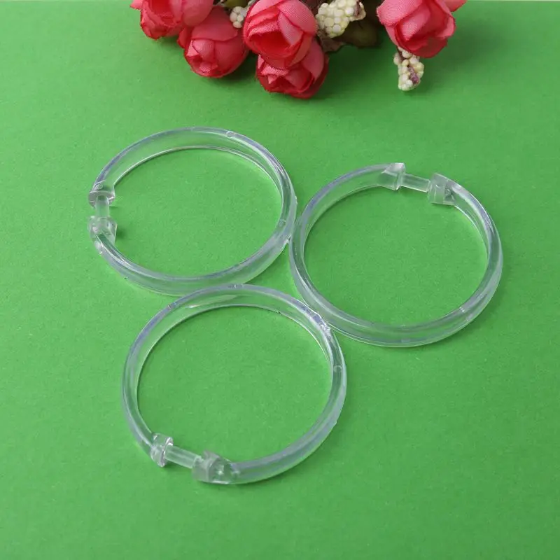 High quality plastic shower ring for easy sliding on standard shower rods (12 per set, easy to snap)