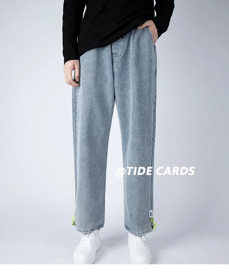 ICCLEK 2021 Autumn and Winter New Jeans Men's Loose Casual Pants Men Jeans Pants Slim Fit  Mens Jeans  Jeans Men