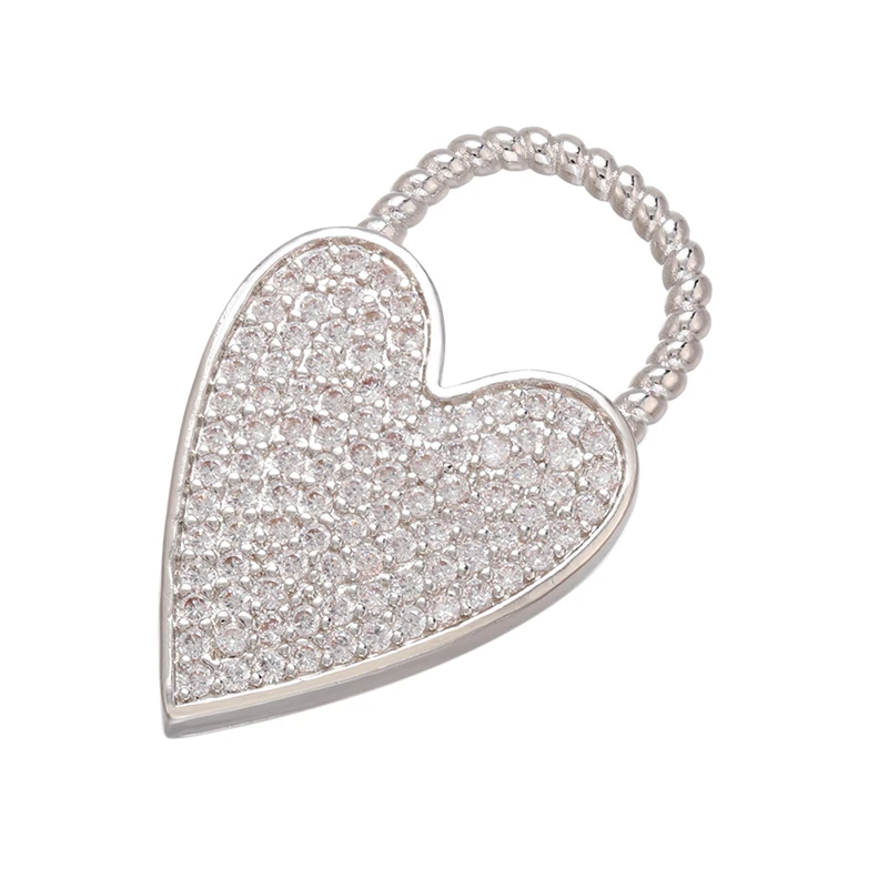 ZHUKOU CZ crystal gold color earrings charms heart/butterfly  pendant for women DIY making jewelry accessories VD796