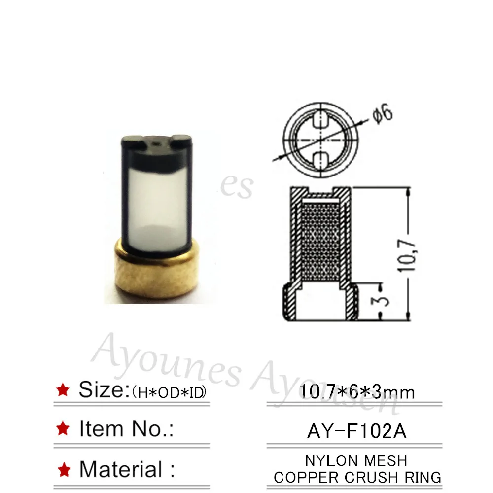 100pieces Fuel injector Filter 10.7*6*3mm For Deson Injection Repair Kits For Toyota ASNU02(AY-F102A)