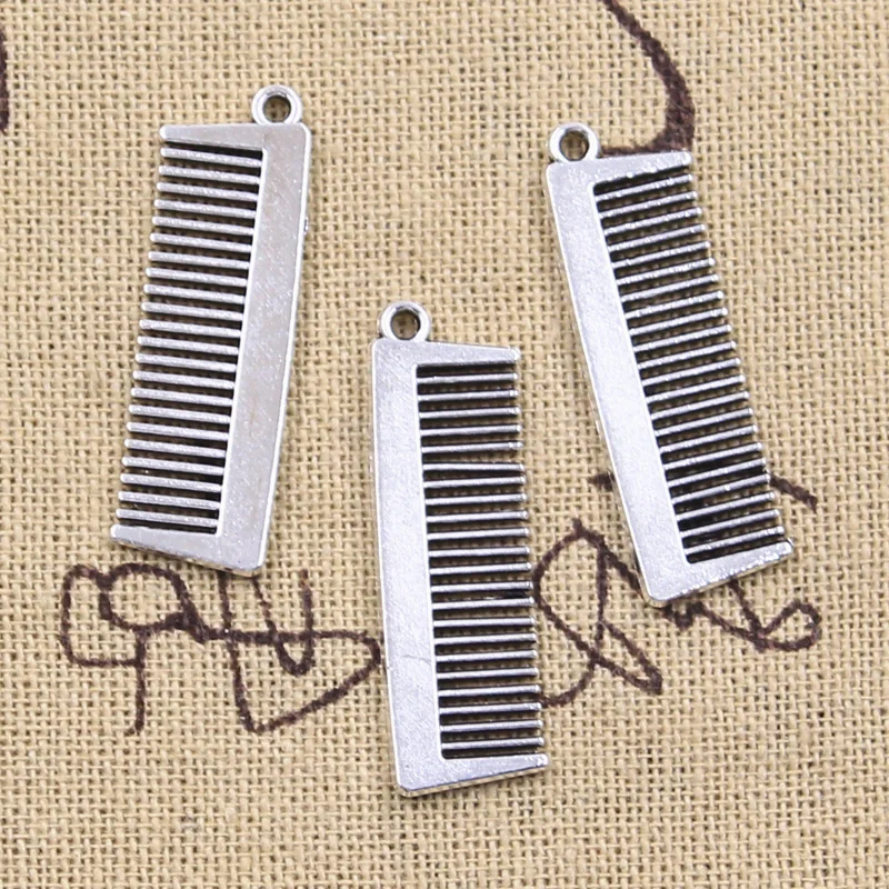 10pcs Charms Comb 32x10mm Antique Silver Color Pendants Making DIY Handmade Tibetan Finding Jewelry