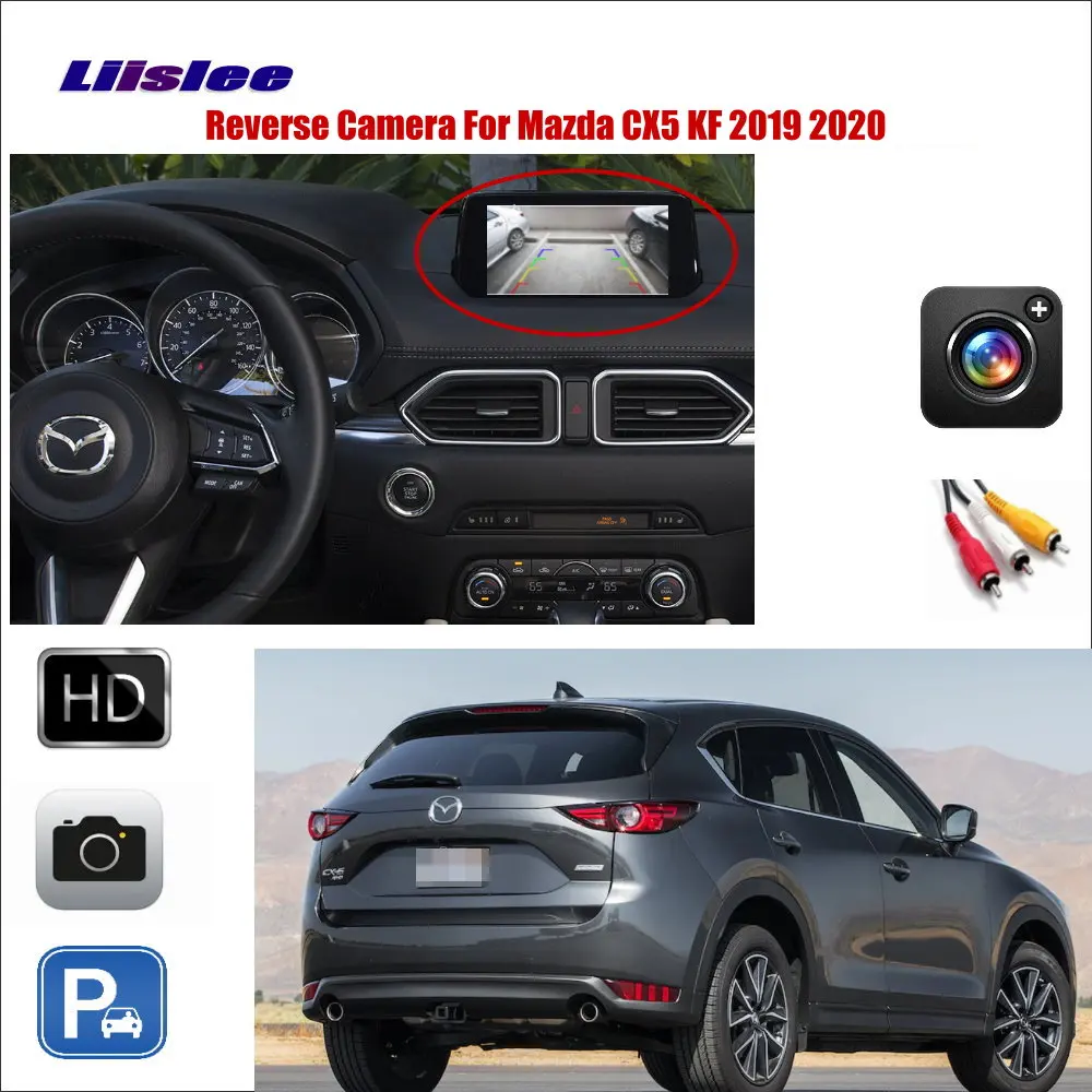 For Mazda CX5/CX-5 KF 2019-2024 Car Reverse Rear View Camera Packing Compatible Original Monitor Parking Back Up HD CCD CAM