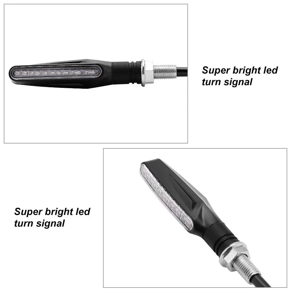 Señal de giro Universal LED para motocicleta, intermitente ámbar secuencial a prueba de agua IP68, 12v, accesorios de luces traseras, 4 piezas