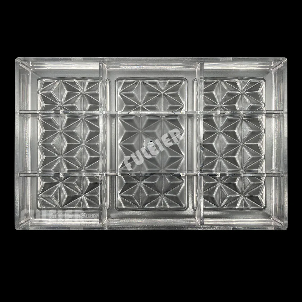 3 Cavity Diamond Shape Polycarbonate Chocolate Bar Mold, 82g Block Candy Bar Baking Mould Cake Decoration Confectionery Tools