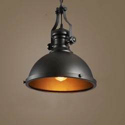 Lámpara colgante Vintage Industrial Retro negra, cadena de luces colgantes de techo para Loft, pantalla de lámpara de hierro, jaula de Metal, accesorios de cocina