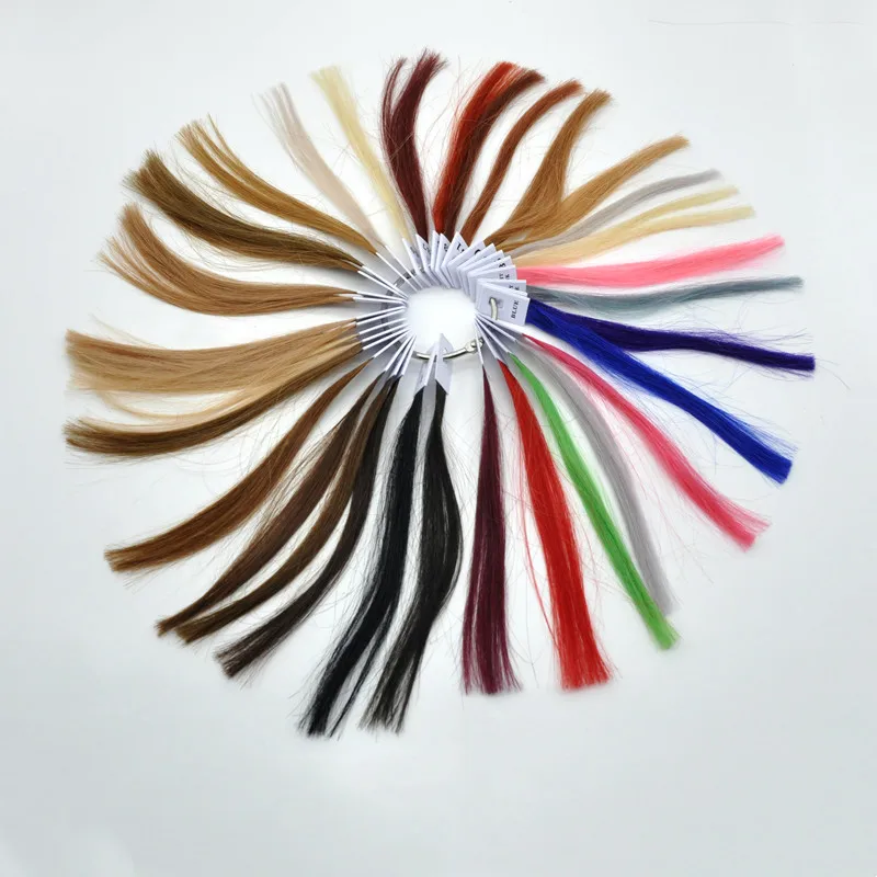 32 Colors Available 100% Real Remy Human Hair Color Ring color chart  for Hair extensions