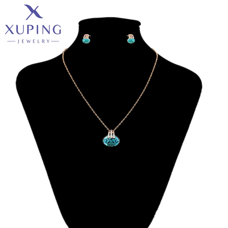 Xuping Jewelry Fashion Copper Alloy Elegant Earring Necklace Set Lovely Gold Color Charm Set for Women  Vocation Gift A00727623
