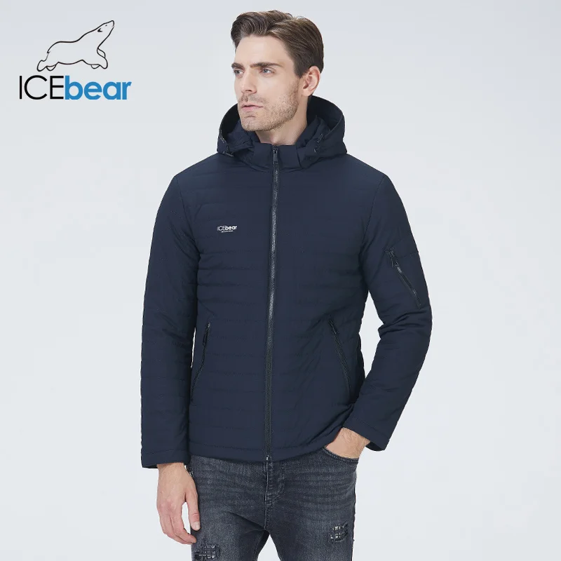 ICEbear 2021 new male short cotton jacket autumn fashion men\'s high quality coat with hood brand apparel MWC21662D