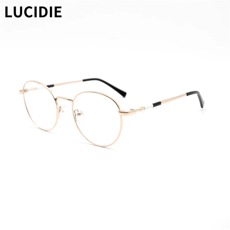 

LUCIDIE 2021 Fashion Women Metal Glasses Frame Round Eyewear Optics Frame Luxury Prescription Eyeglasses Frames Optical Eyewear