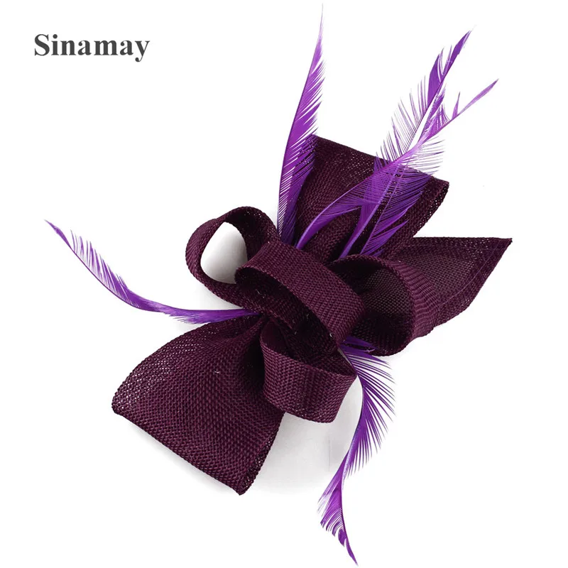 Frauen Gold Feder Blumen Hut Haar Clip Fascinator Schöne Kopfbedeckungen Stirnband Für Cocktail Party Hochzeit Kirche Haar Zubehör – Detail 8