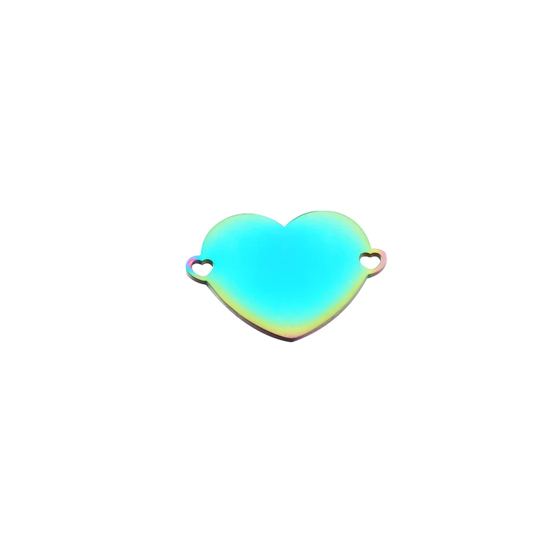 Fnixtar Stainless Steel Mirror Polished Heart Love Charms Connectors For Women Necklace Bracelet DIY 10piece/lot