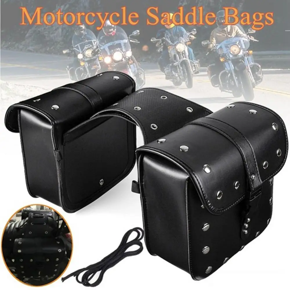 2Pcs Universal Waterproof Motorcycle Saddle Bag Pannier Side Storage Luggage