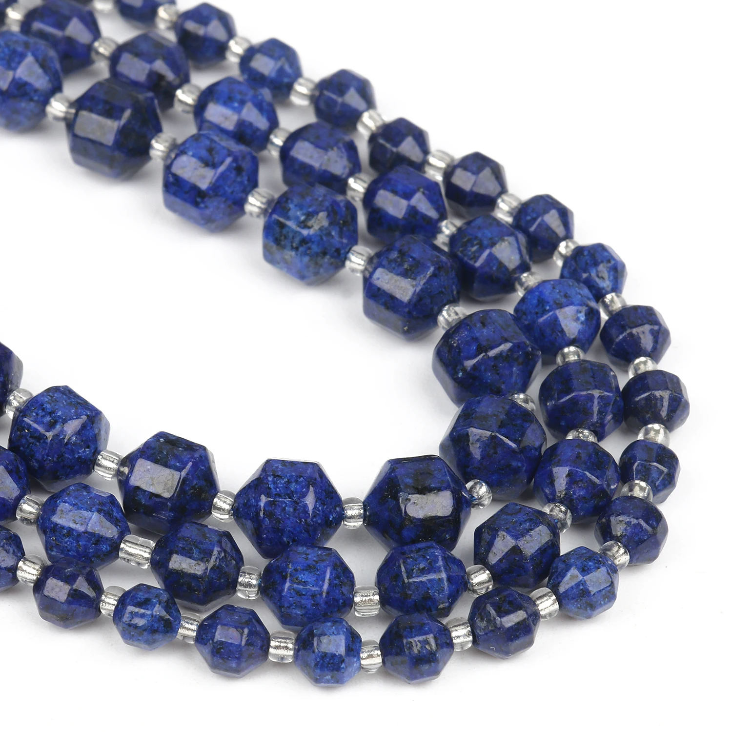 Natural Stones Faceted Lapis Lazuli Beads Round Loose Spacer Beads for Jewelry Making DIY Handmade Bracelet 15inch 6 8 10mm