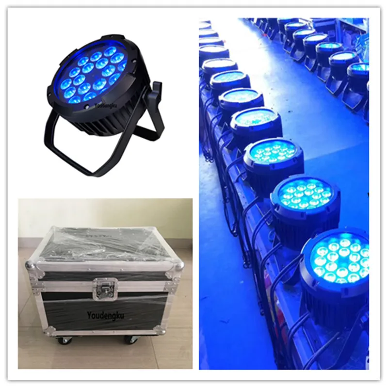 

4 pieces with flightcase 18x18w dmx-512 rgbwa uv 6 in 1 leld flat par Outdoor Par Led Waterproof Par Light