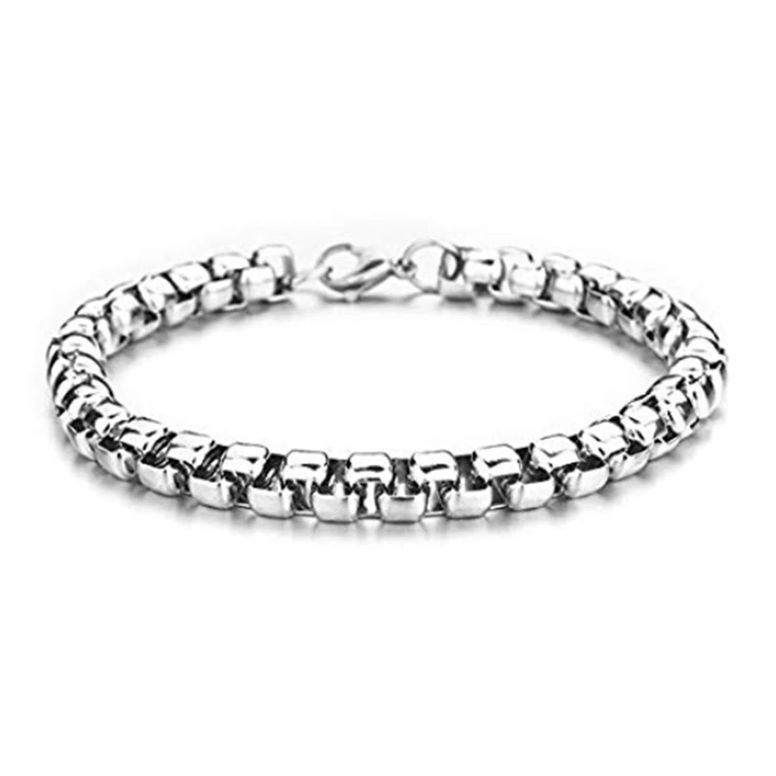 2-7mm 7-40Inch Fashion Square Rolo Stainless Steel Link Chain Necklace Round Box Bracelet Mens Womens Jewellery Wholesale Gift