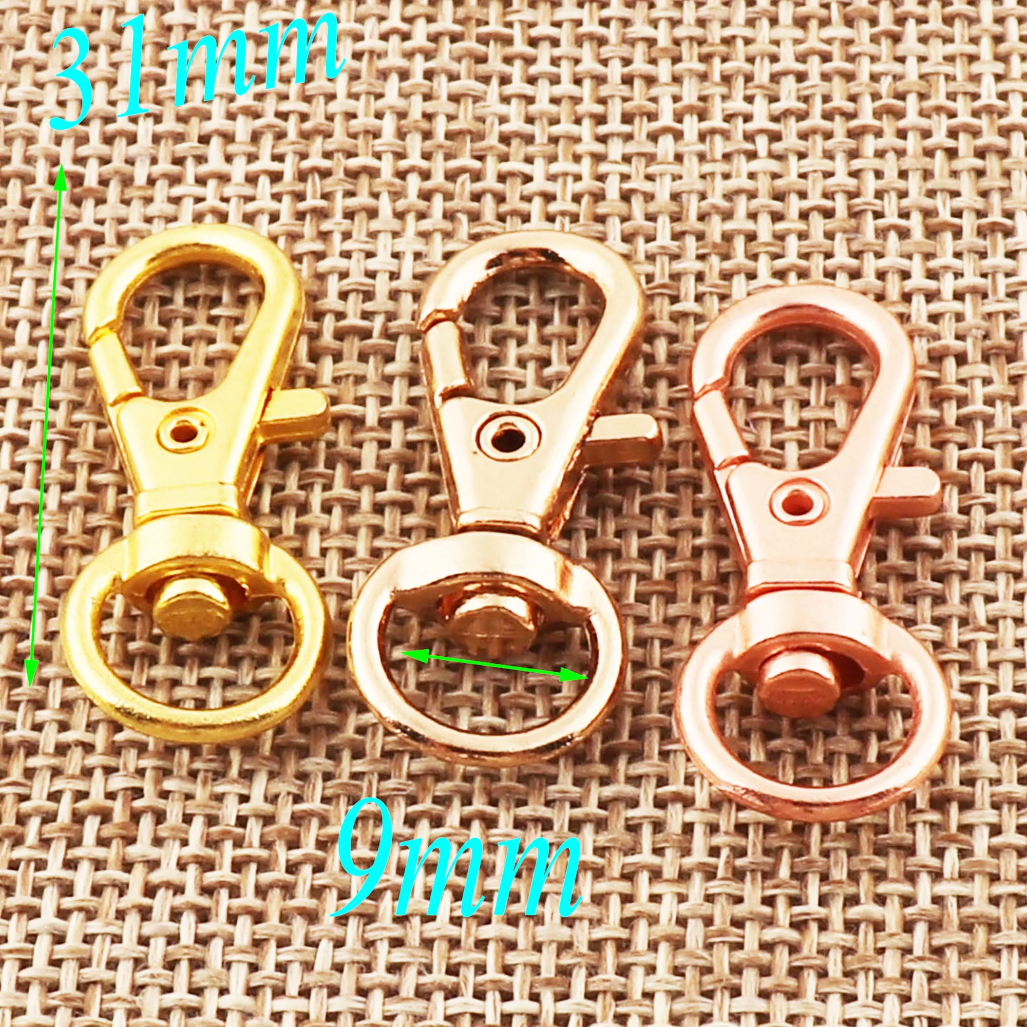 30 pcs กุ้งก้ามกราม Clasps GOLD/Pale GOLD/Rose Gold กรงเล็บ Carabiner Snap BUCKLE Gate กระเป๋าสายคล้องกระเป๋ากระเป๋าถือ Snap Hook