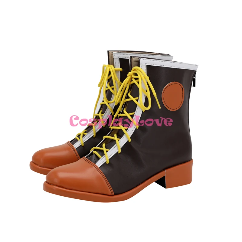 Servamp – bottes de Cosplay en cuir pour Halloween et noël, chaussures de couleur marron et Orange