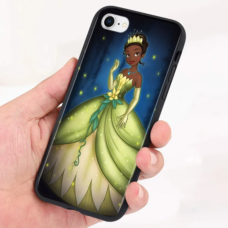 Disney Tiana Princess For Apple iPhone 15 14 13 12 11 Pro Max Mini XS X XR 7 8 6 Plus 5S Silicone Black Phone Case Coque Capa