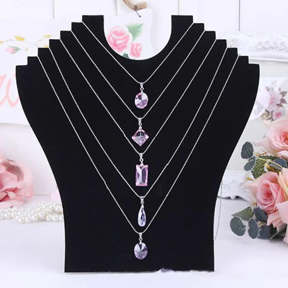 2021 Necklace Display Stand Rack Jewelry Pendant Chain Display Holder Neck Velvet Bust Simple Easel Jewelry Organizer Stand