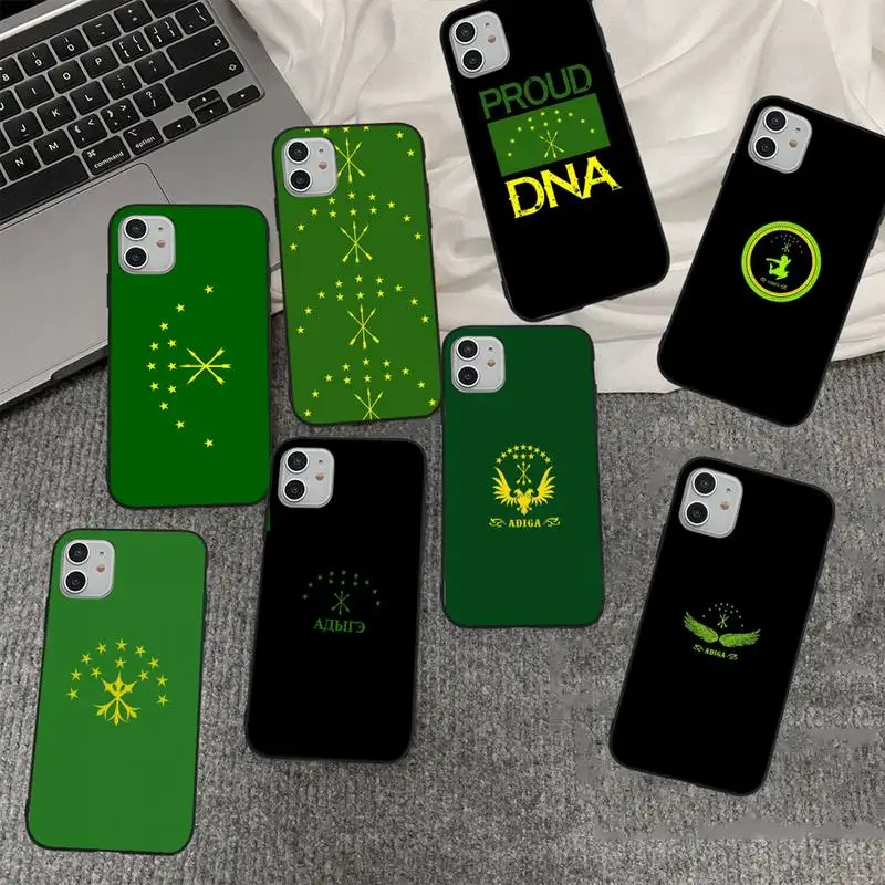 Adygea Circassian Flag Phone Case for iPhone 11 12 13 mini pro XS MAX 8 7 6 6S Plus X 5S SE 2020 XR cover