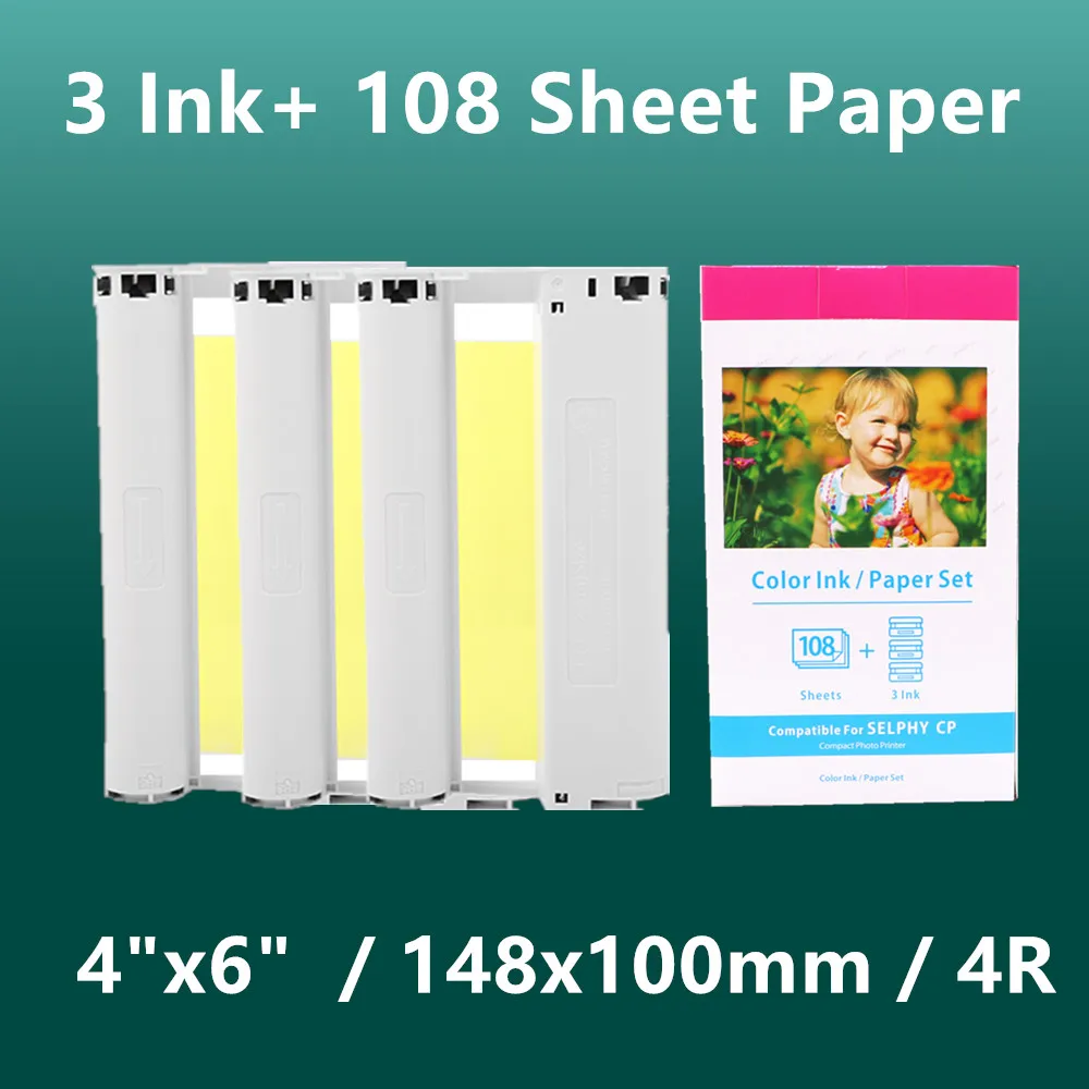 100*148MM for Canon SELPHY CP1200 CP1300 CP910 CP900 CP820 ES1 ES2 ES30 CP700 CP720 CP1200 CP1300 CP1500  ink paper 6