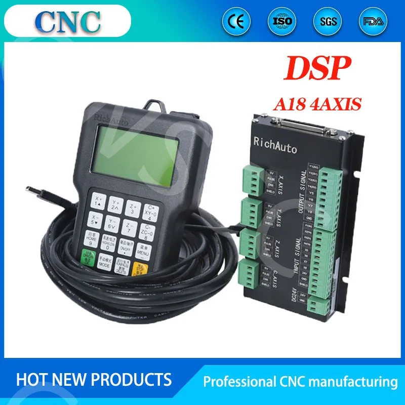 CNC 3-axis 4-axis controller RichAuto genuine DSP A11E A18 English version CNC engraving machine motion control system