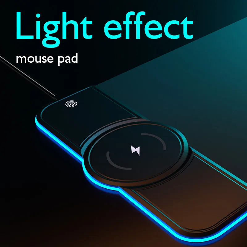 Imagem -04 - Rgb Wireless Charging Mouse Pad Gaming Mice Mat Casa e Escritório pc Desktop Carregador Portátil Substituição Powerplay Soft Anti-slip