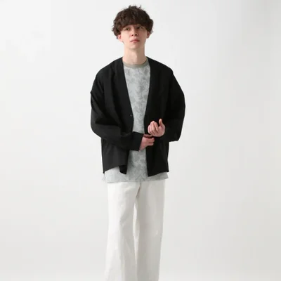 

Ha style RE no collar Cardigan long-sleeved clothes spring coat, dark casual jacket urban fashion