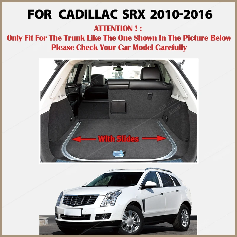 Car Trunk Mat For Cadillac SRX 2010 2011 2012 2013 2014 2015 2016 Cargo Liner Carpet Interior Parts Accessories Cover