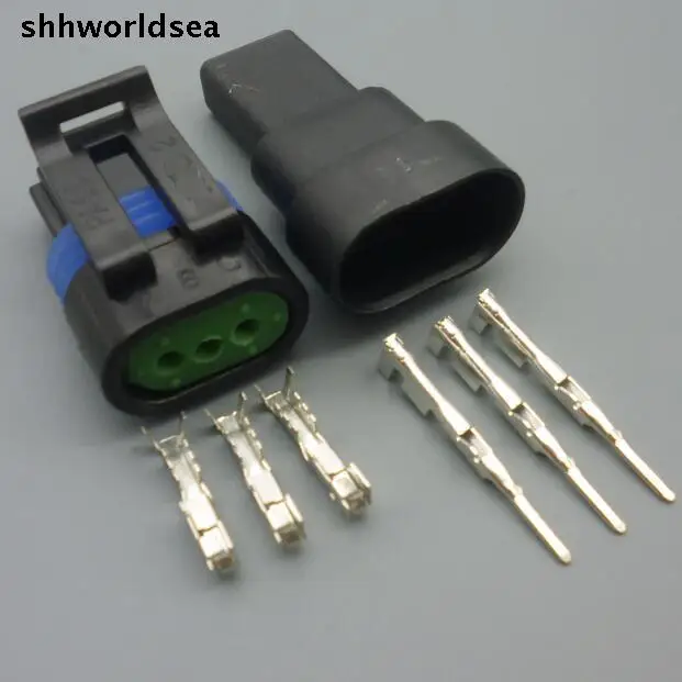 

worldgolden 5/30/100sets kit 1.5mm 3p male female auto wire harness connector ignition coil 12162182/12162185