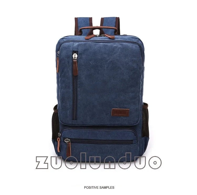Vintage Canvas Rucksack für Herren, große Kapazität, Reise-Umhängetasche, hochwertige modische Studententasche, Herren-Notebook-Laptop-Rucksack – Detail 17