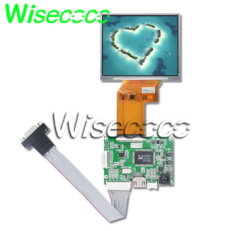 Viscose ecoco com tela lcd tft ips de 5 polegadas, 640x480 com placa de controle av vga