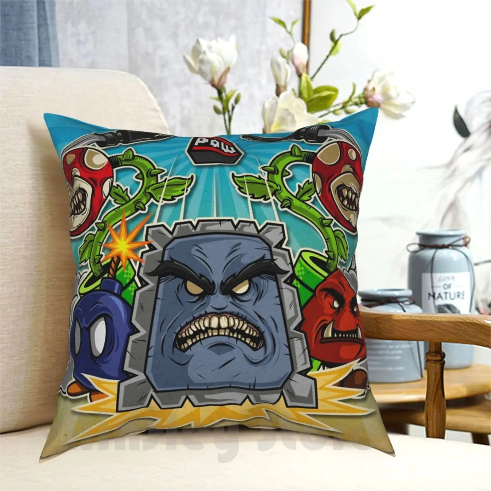 

8-Bit Nightmare Pillow Case Printed Home Soft DIY Pillow cover Super Bros Brother Gaming Video Games Bamboota Bosses