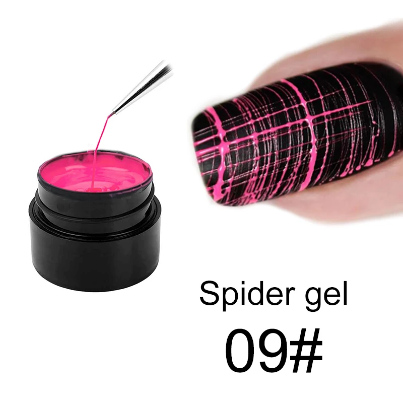 Spider Line Gel Polish para Nails Art, Laca, Web Stickers, Pintura UV, Cores, Transporte da gota, TSLM1