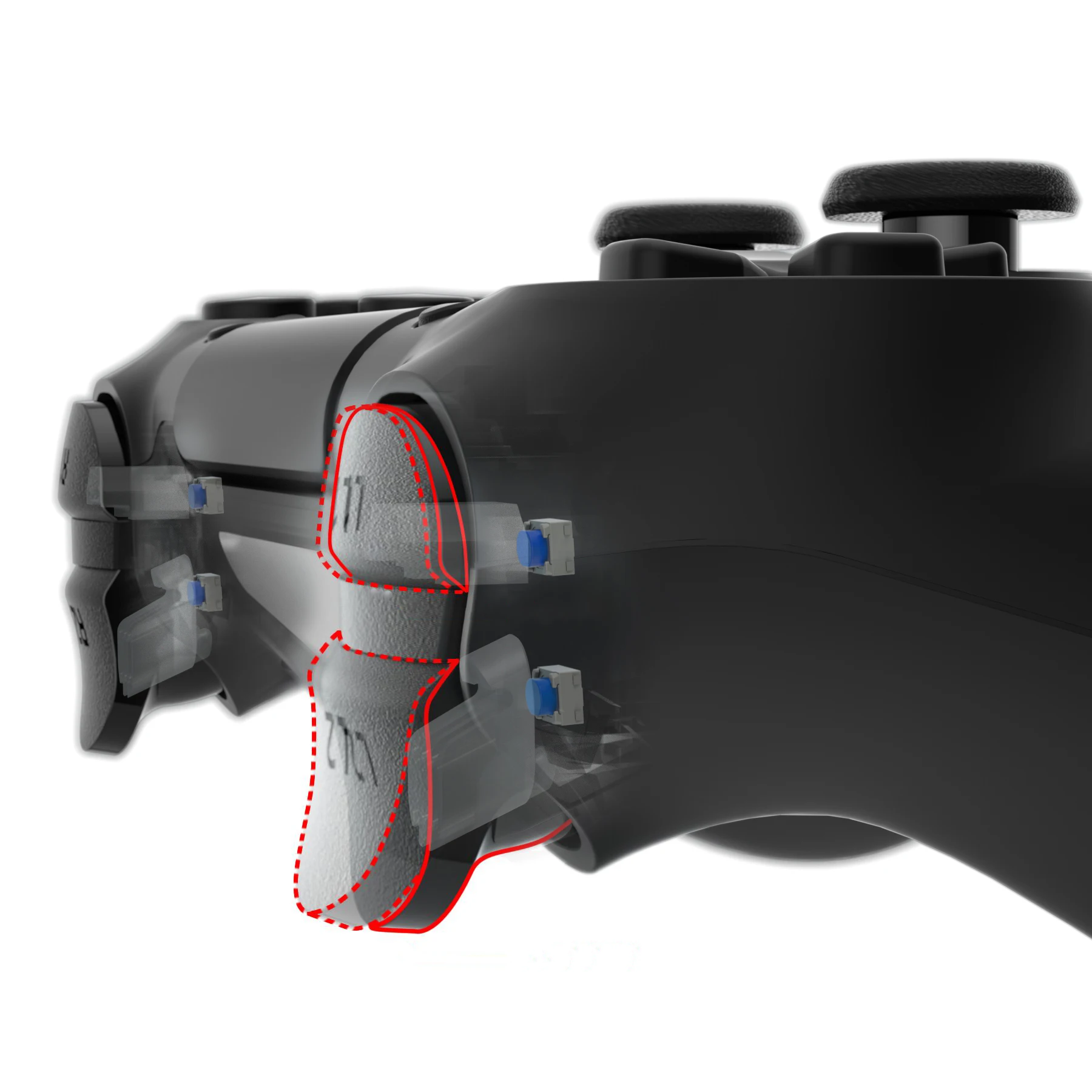 eXtremeRate Wersja dotykowa Clicky Hair Trigger Kit Przyciski na ramieniu Bumper Trigger Mouse Click Kit dla kontrolera PS4 CUH-ZCT2