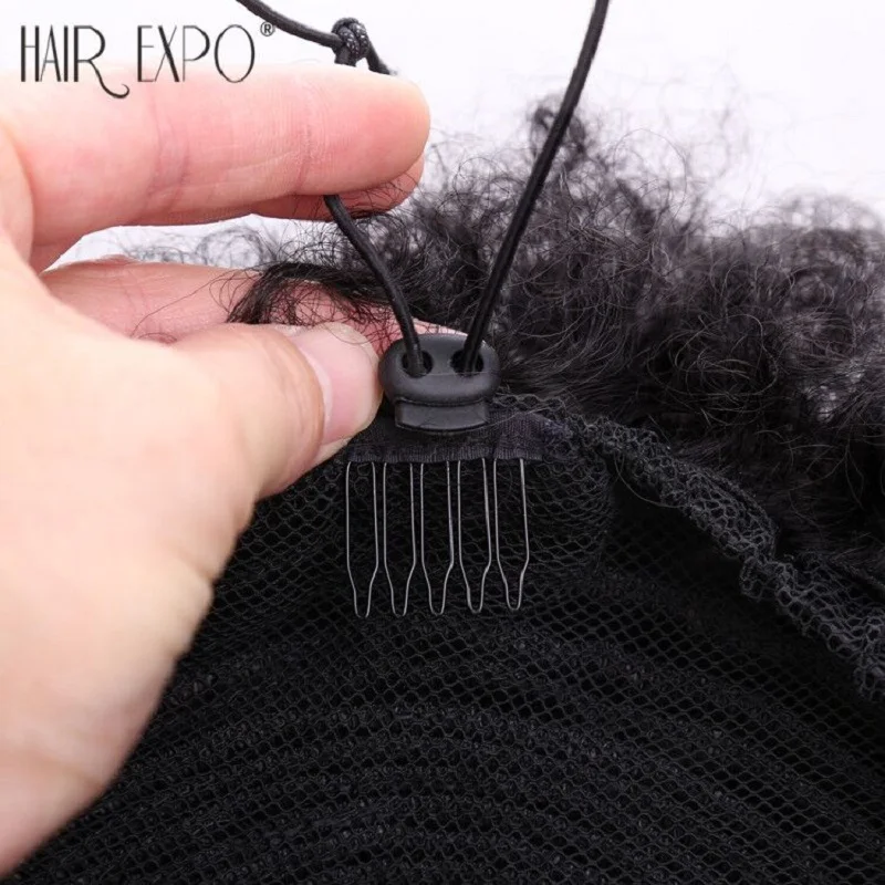 10inch Short Synthetic Hair Bun Drawstring Ponytail Afro Puff Chignon Hair pieces For Women Kinky Curly Updo Clip Hair Extension