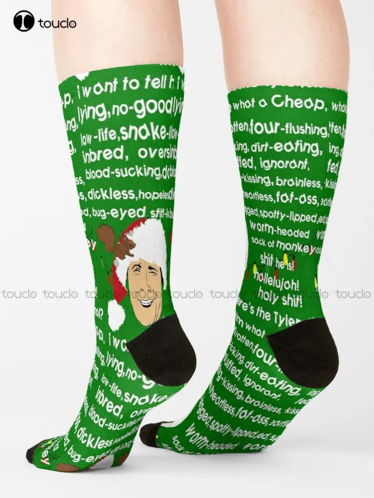 Clark Griswold Rant Socks Pink Football Socks Personalized Custom Unisex Adult Teen Youth Socks 360° Digital Printing Funny Sock