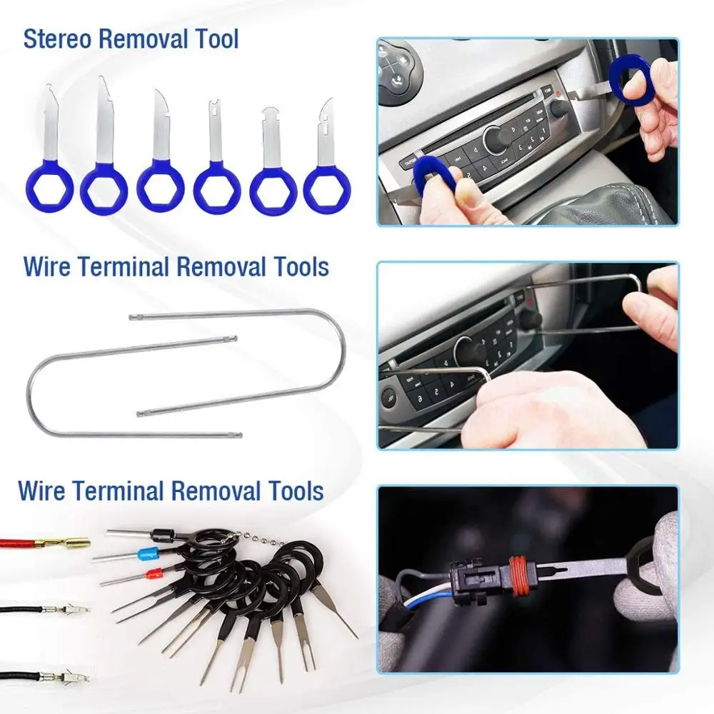 Car Interior Trim Removal Tool Full Kit Universal Garage Automobile Door Audio Panel Clip Pliers Fastener Pry Disassembly Tool