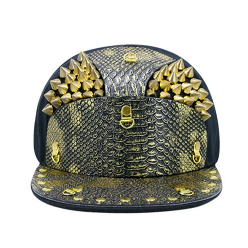 XdanqinX Punk Style Armor Personality Hip Hop Caps For Men Women Novelty Flat Brim Hat Multi-style Nightclub Bar Performance Hat