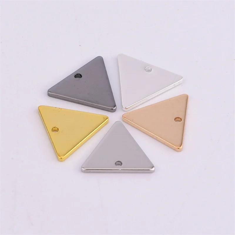 13 * 11.5mm solid geometry single hole triangle earring pendant jewelry accessory diy copper pendant