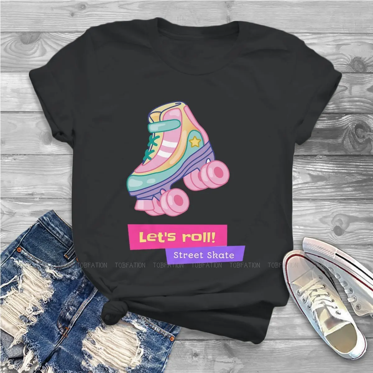 Street Rollerskating Hipster TShirts Roller Skating Recreational Streets Sport Fashion Girl 5XL Tops T Shirt O Neck Oversized