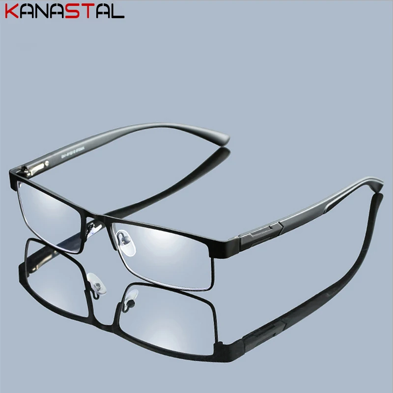 Men Women Reading Glasses Non Spherical 12 Layer Coated Lenses Vintage Metal Frame Business Hyperopia Prescription Eyewear +4.0