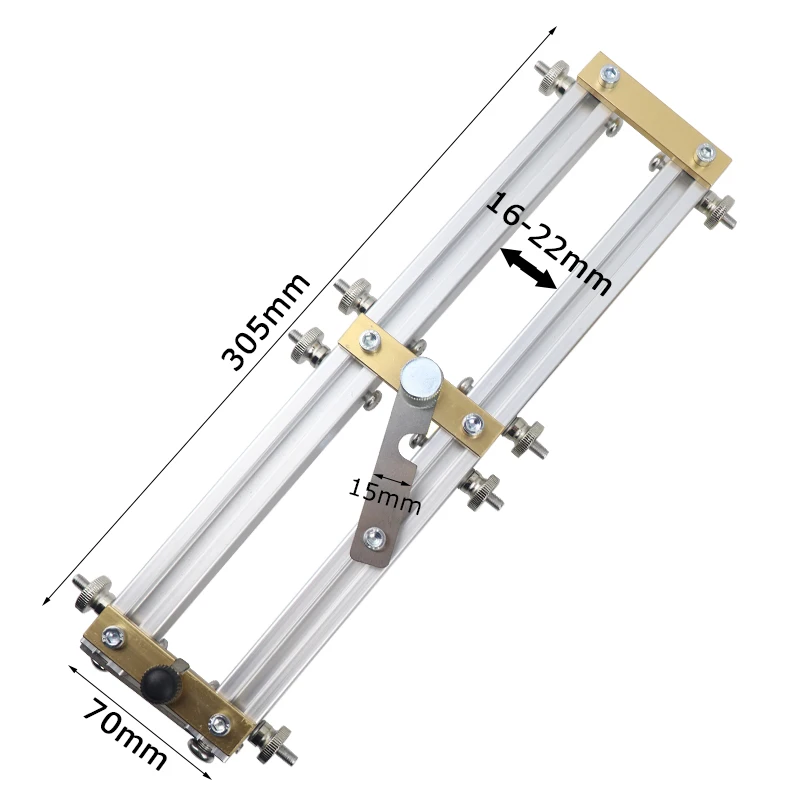 2ใน1ไม้ Jig ปรับ Doweling Punch Locator สำหรับเฟอร์นิเจอร์เชื่อมต่อ Trimming เครื่อง Slotting Fixture