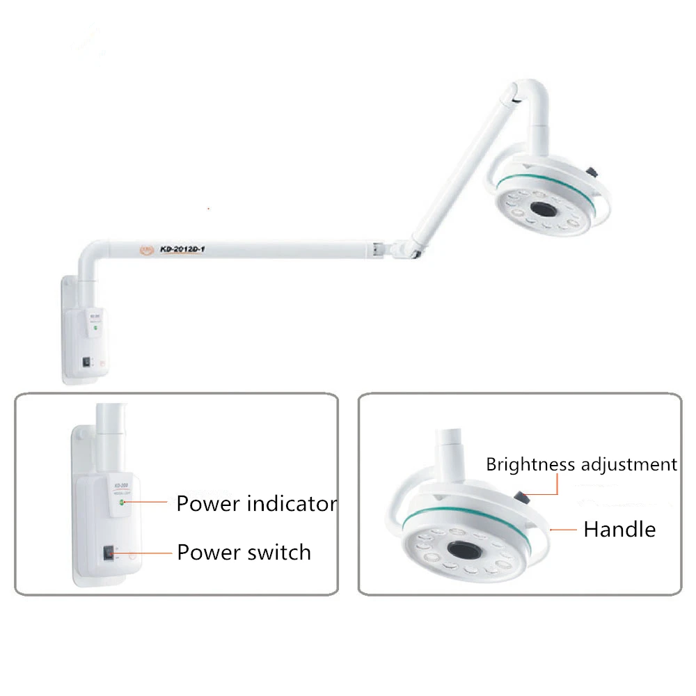 Medical LED 36W Wall Hanging Surgical Examination Shadowless Lamp Cold Light Dental ENT Surgery Veterinary PET Tattoo